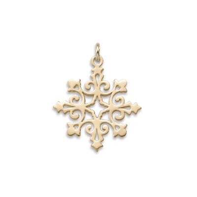 14K Gold 2024 Angel Wing Snowflake Charm 14K Gold 2024 Angel Wing Snowflake Charm