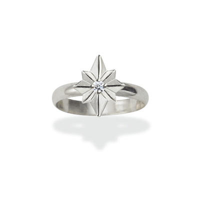 Sterling Silver North Star Diamond Ring Sterling Silver North Star Diamond Ring