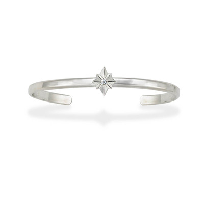 Sterling Silver North Star Diamond Cuff Bracelet Sterling Silver North Star Diamond Cuff Bracelet