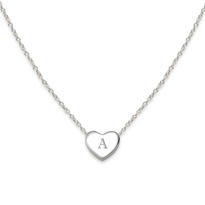 Sterling Silver Initial Heart Necklace