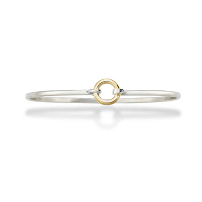 Sterling Silver & 14K Gold Ringlet Hook Bracelet Sterling Silver & 14K Gold Ringlet Hook Bracelet