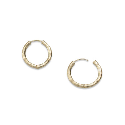 14K Gold Touchstone Huggie Hoops Small 14K Gold Touchstone Huggie Hoops Small