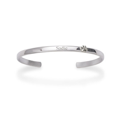 Sterling silver paw print cuff 