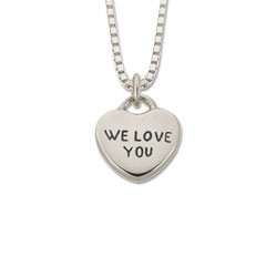 Sterling Silver "We Love You" Candy Heart Pendant