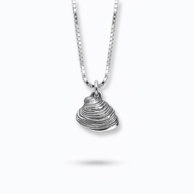 Sterling Silver Quahog Double Sided Pendant