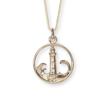 Sterlin Silver 14kt Lighthouse Pendant Sterlin Silver 14kt Lighthouse Pendant
