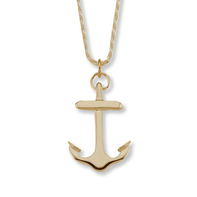 Large 14kt Gold Anchor Pendant