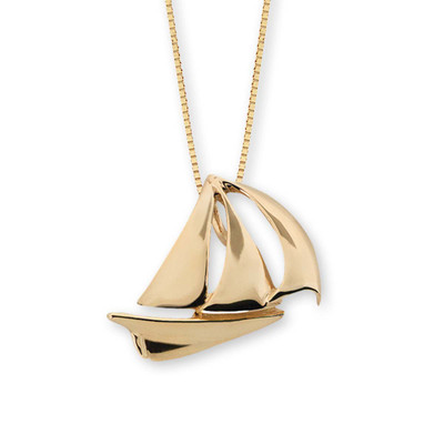 Classic 14kt Gold Sailboat Pendant Classic 14kt Gold Sailboat Pendant