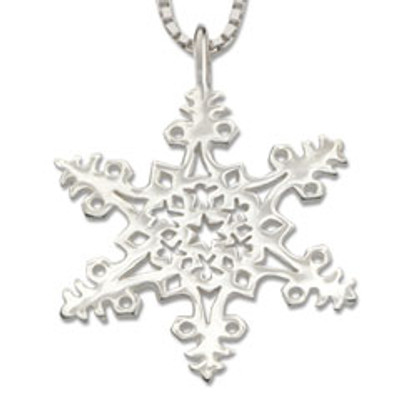 Sterling Silver 2005 Snowflake Leaf Pendant Sterling Silver 2005 Snowflake Leaf Pendant