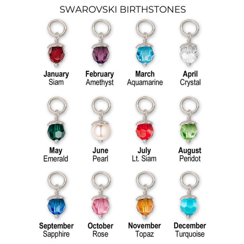 Sterling Silver Birthstone Bling April-Crystal Charm - JH