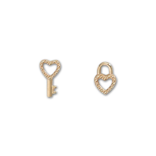 jhbreakell 14k gold lock and key earrings 84785.1663967395