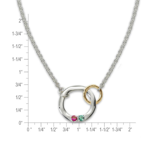 jhbreakell sterling silver and 14k gold family circle birthstone necklace 2 stones 77562.1663967758
