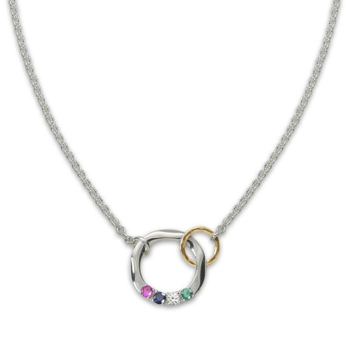 Personalized Rosecliff Circle Birthstone Necklace in 14k Gold