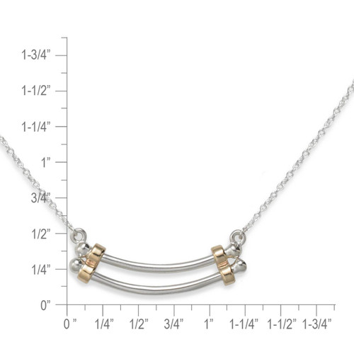 幸せなふたりに贈る結婚祝い Sterling Silver & 14k Gold Newport Necklace アクセサリー