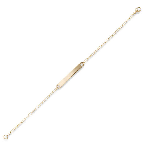 14K Gold ID Bracelet with Paperclip Chain - J.H. Breakell and Co.