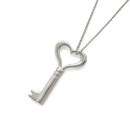 ★HARANG★ Silver Key Necklace Browse Stylish Designs of Sterling Silver Heart Key Pendant