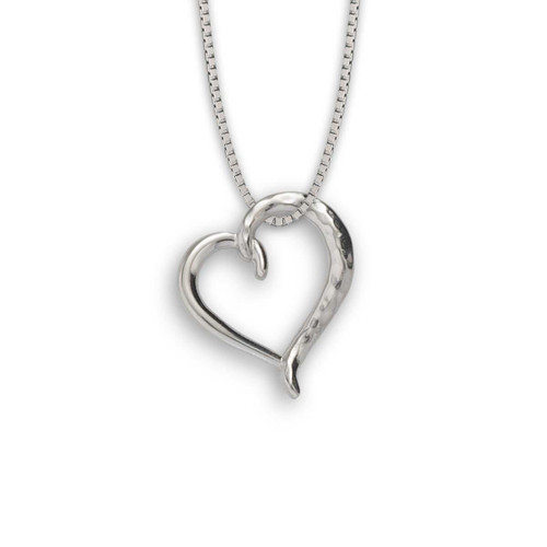 Sterling Silver Hand Forged Heart Pendant - JH Breakell and Co.
