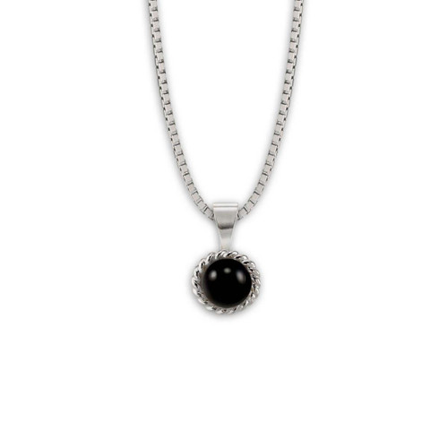 Sterling Silver Enduring Grace Black Onyx Pendant - JH