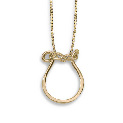 14K Gold Charm Holder Necklace | Gold Hinged Charm Holder