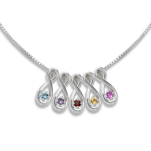 Mother's Birthstone Engravable Family Heart Pendant (2-5 Stones and Lines)  | Zales