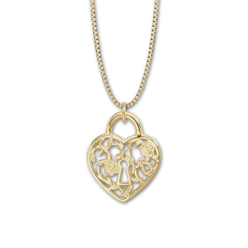 14k Gold Secret Garden Heart Pendant - JH Breakell and Co.