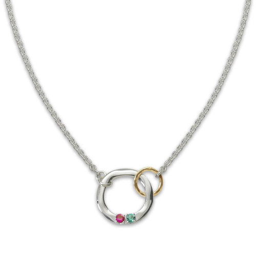 Infinity 2 Round Birthstones Necklace - PaulaMax Jewelry