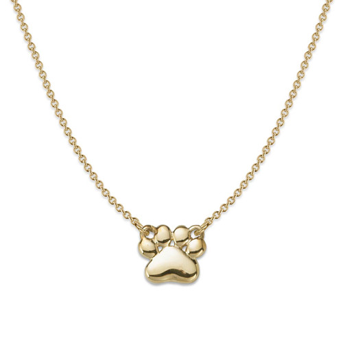 14k Gold Paw Print Necklace Breakell and - Main Image