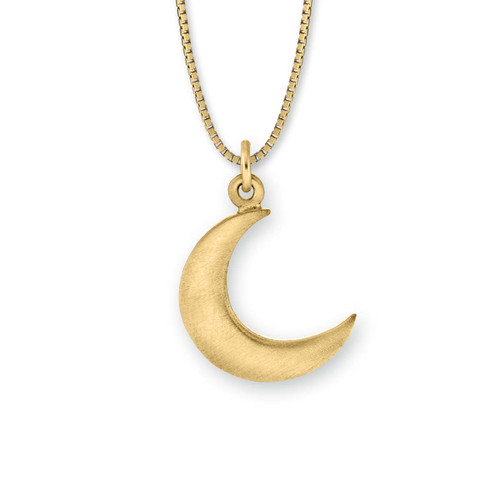 Crescent Moon Neck Chain | Half Moon Gold Necklace