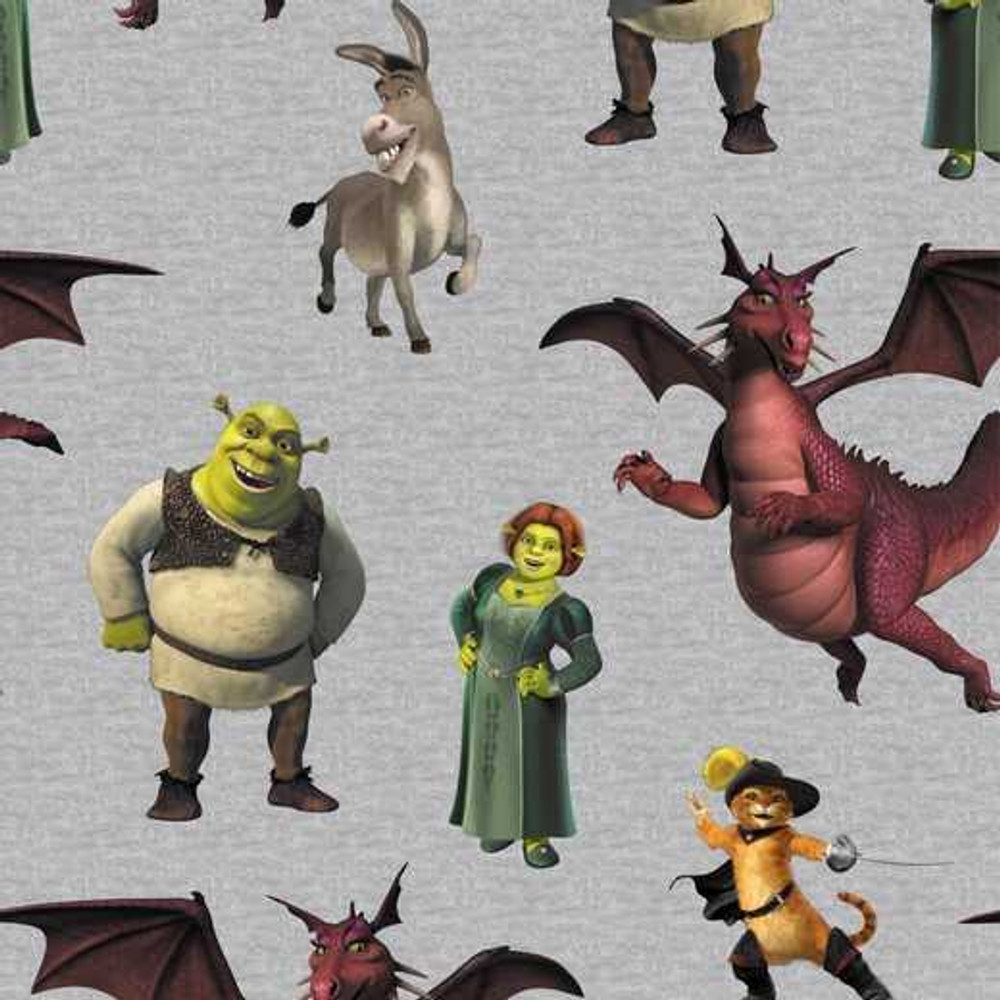 Shrek On Gray Cotton Lycra