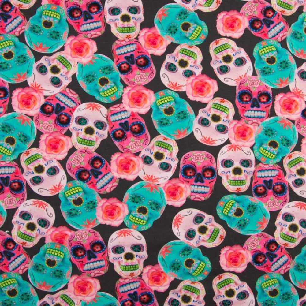 Sugar Skulls Cotton Lycra Knit