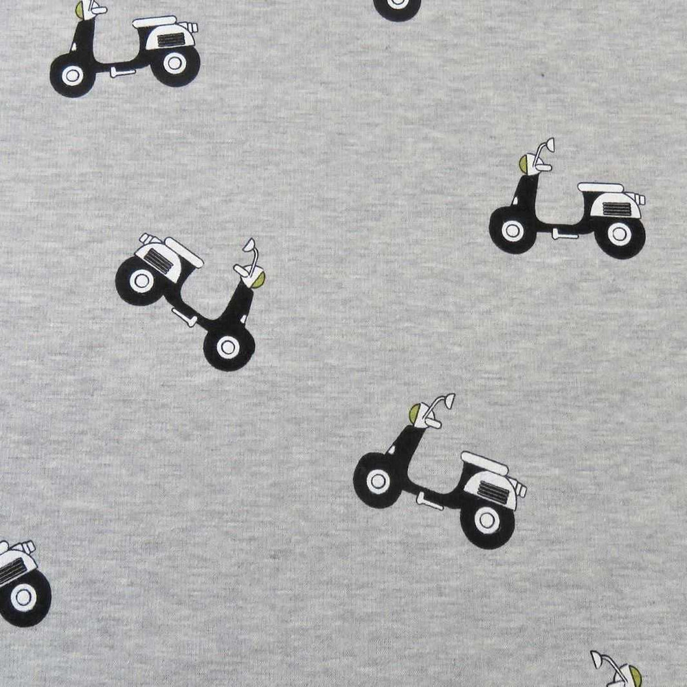 Scooters on Gray Sweatshirt Minky