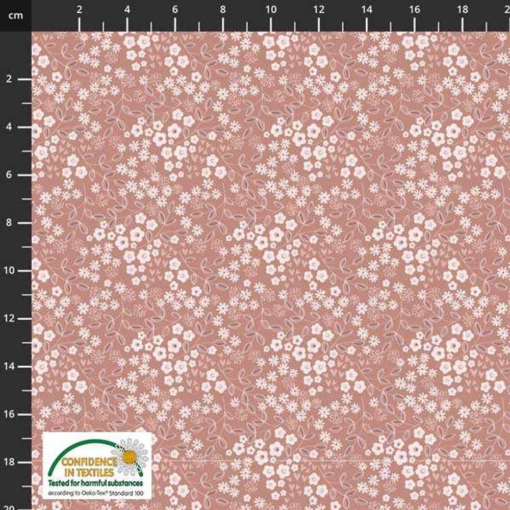 Stof Fabrics Mini Floral on Dusty Pink Organic Cotton Lycra Knit