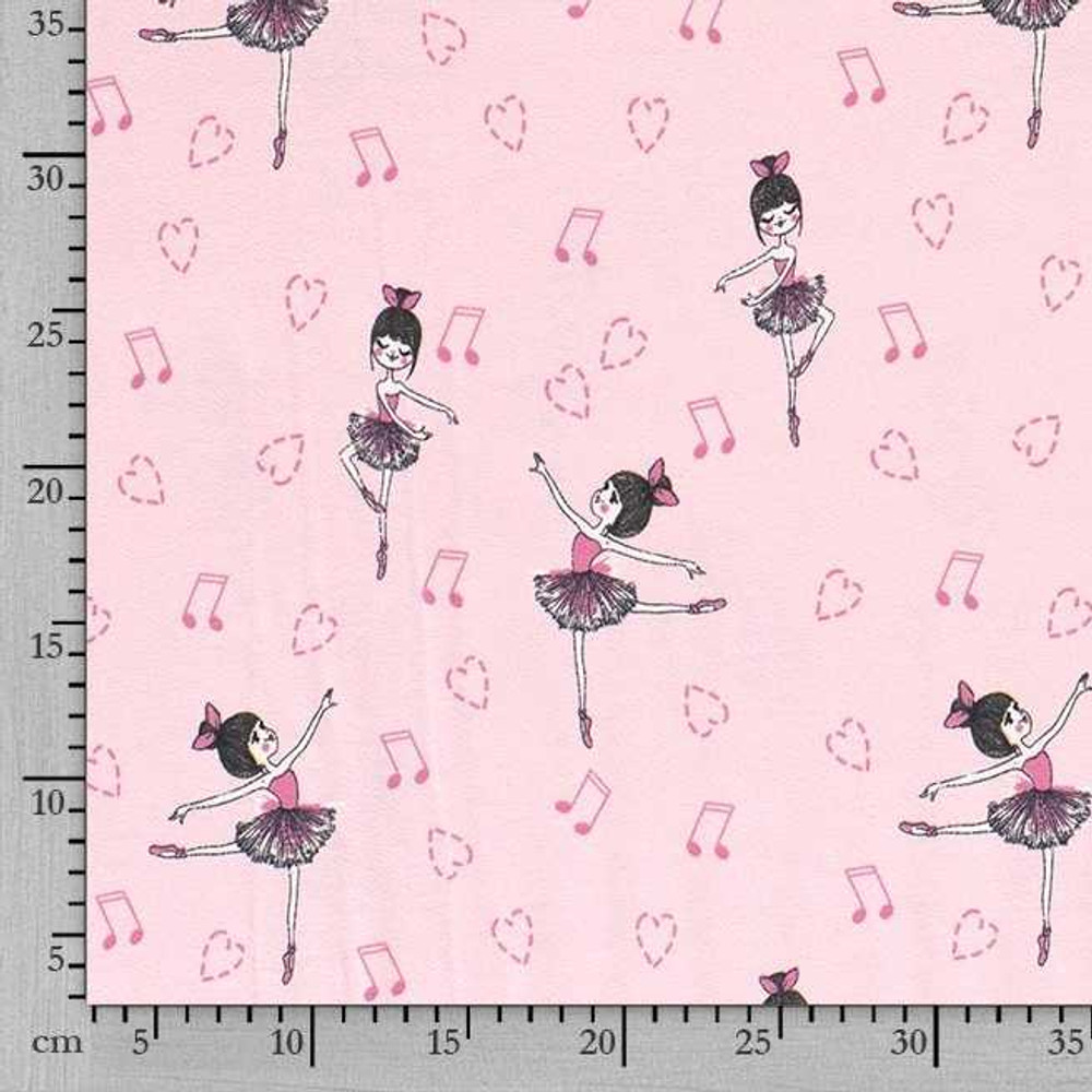 Ballerinas on Pink Cotton Lycra