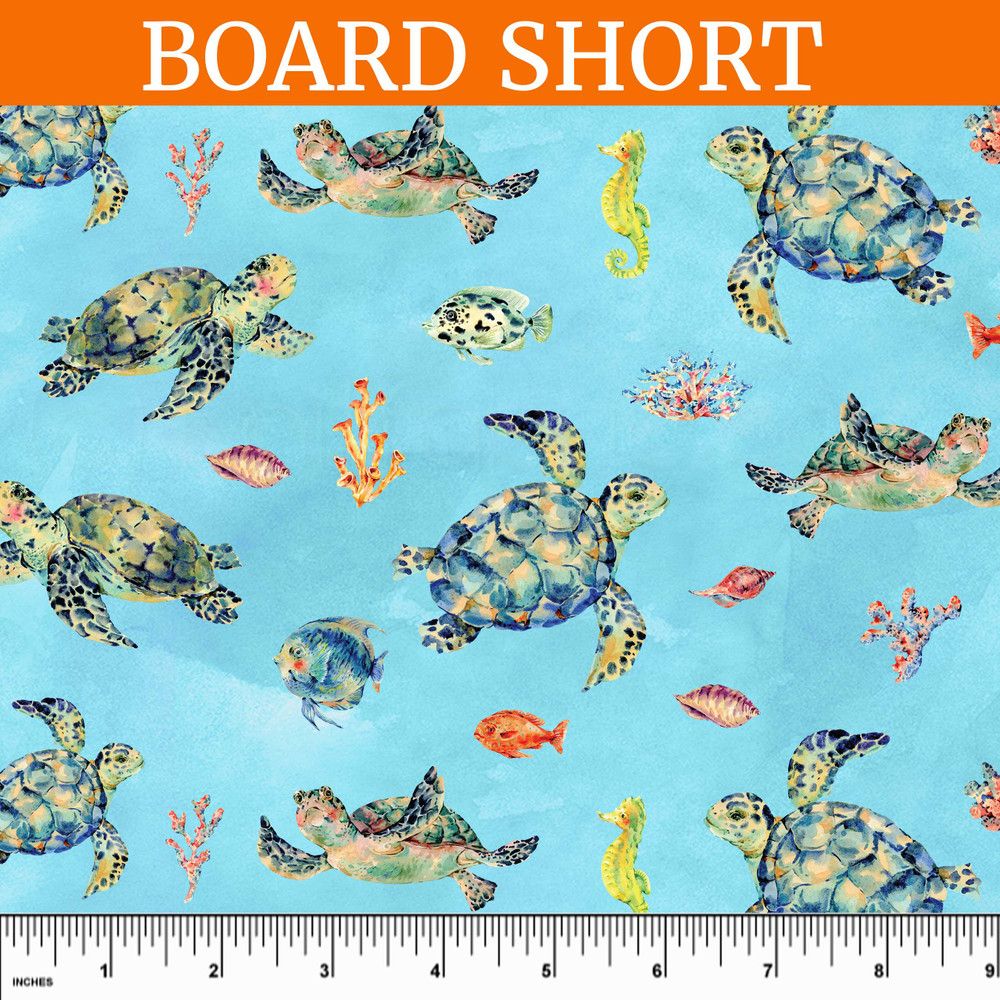 Custom Sea Turtle Reef UV 50+ Board Short