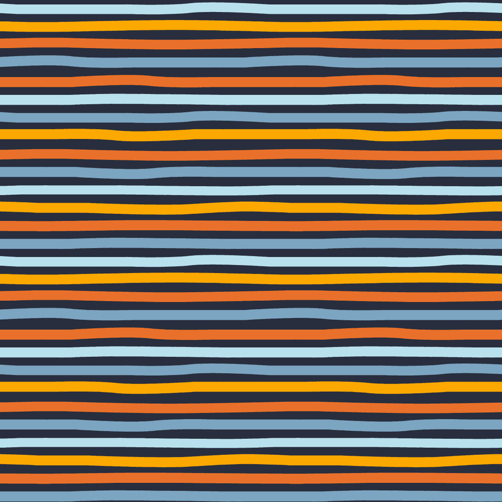 Stripes on Navy Organic Cotton Lycra Knit
