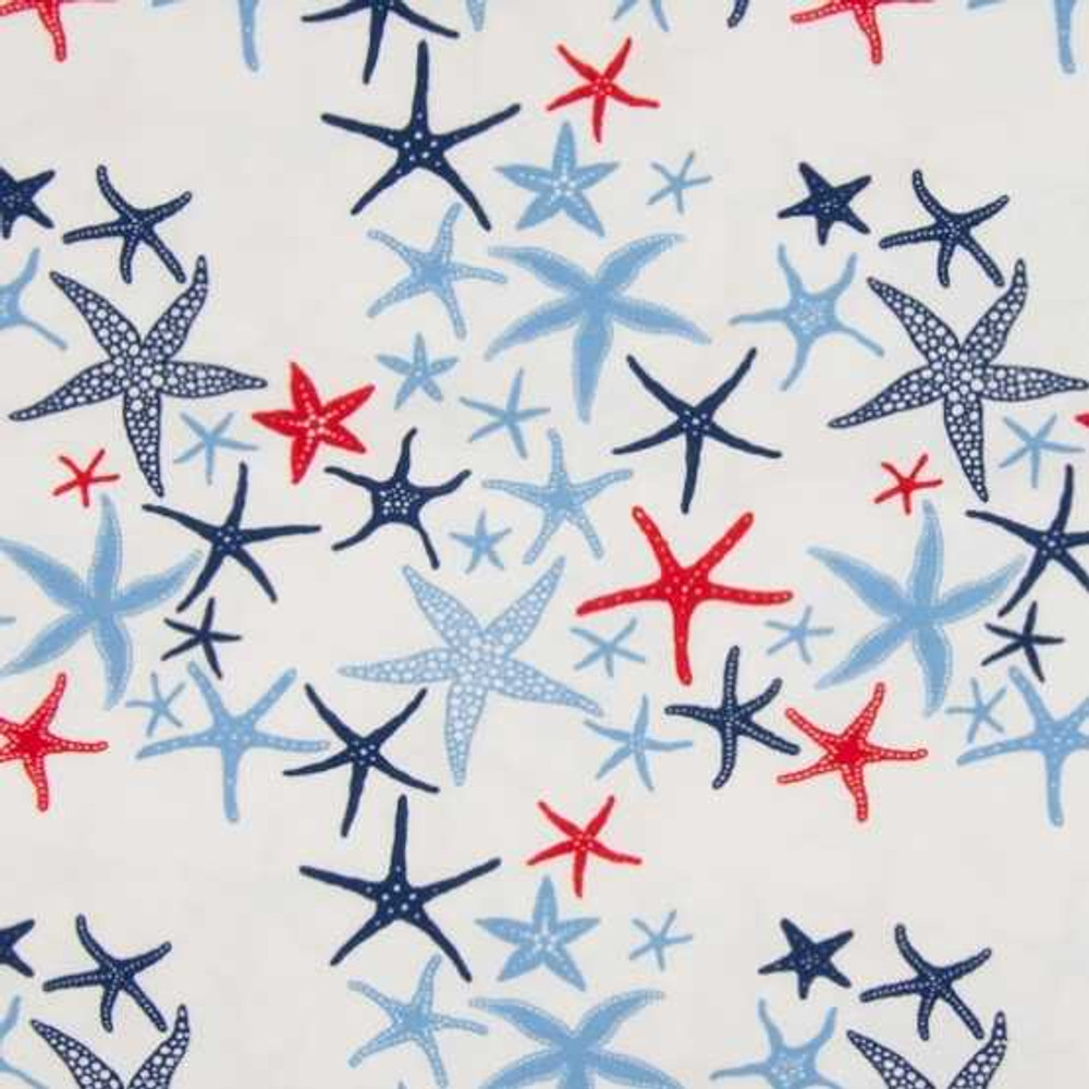 Starfish on Ecru Cotton Lycra Knit