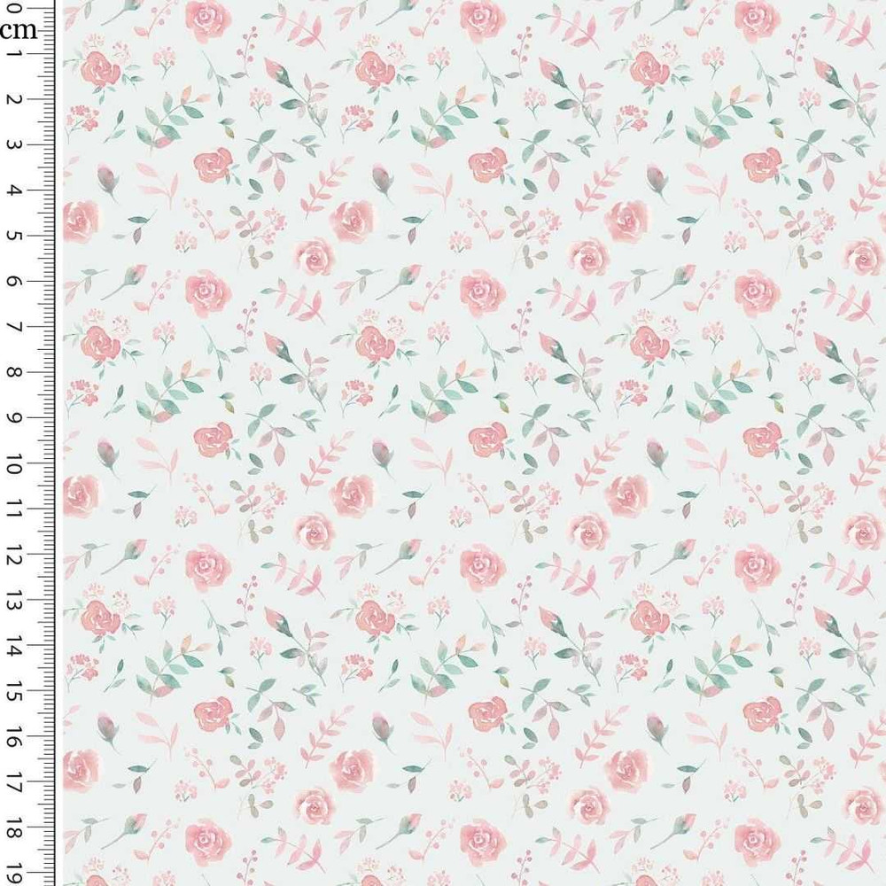 Mini Roses on Ivory Cotton Lycra