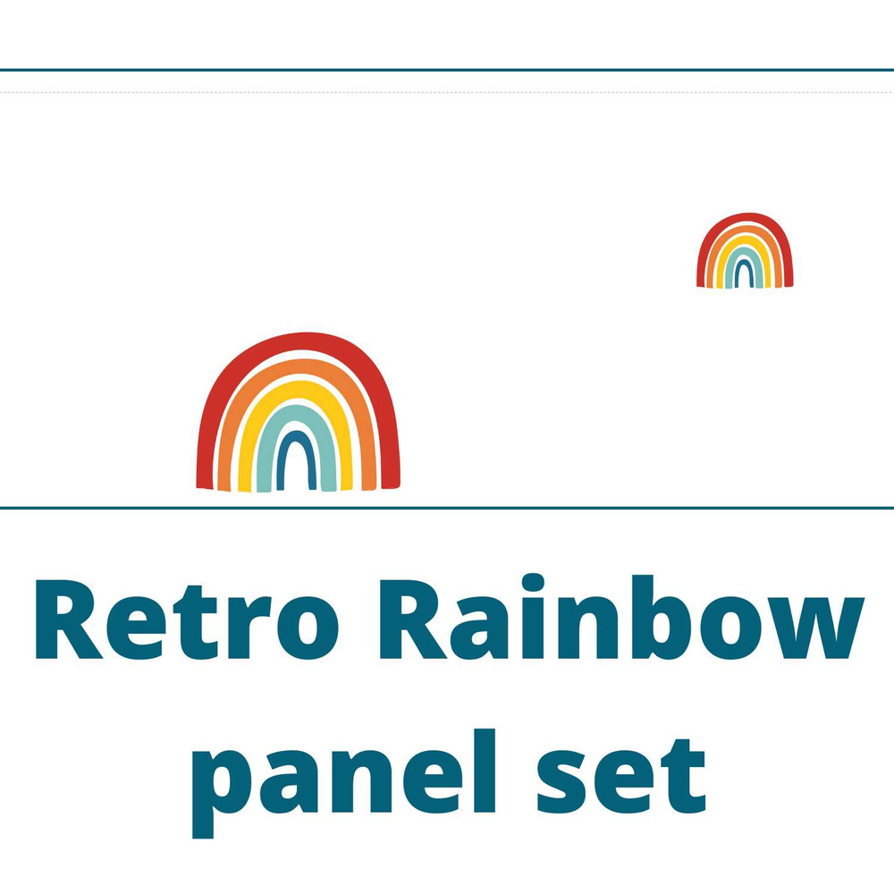 Retro Rainbow Cotton Lycra Panel Set