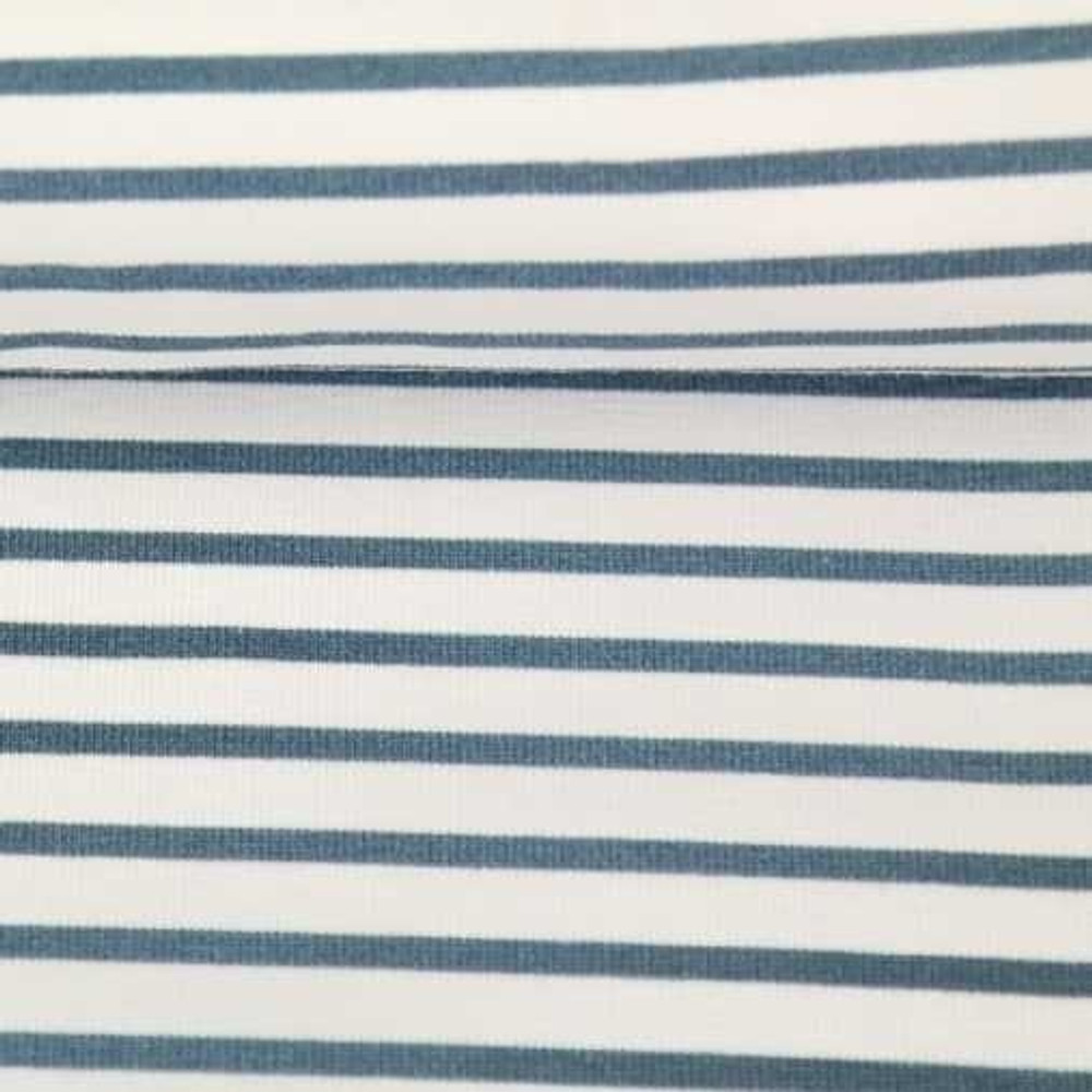 Dusty Blue Stripes Cotton Lycra