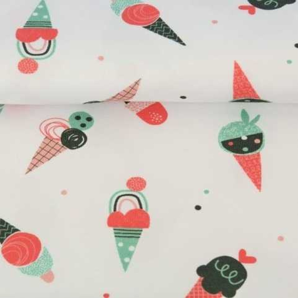 Rainbow Ice Cream Cones Cotton Lycra