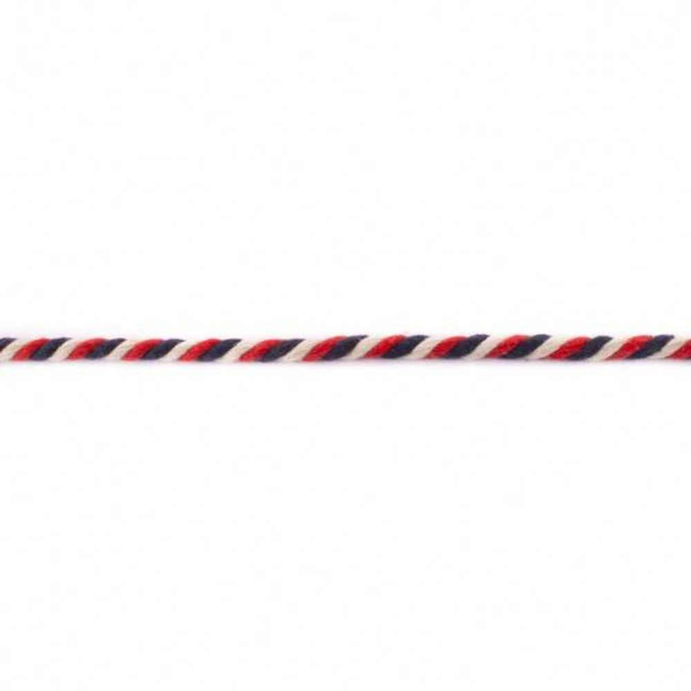 Red, White and Blue 6mm Twisted Cord - Sold by the Yard