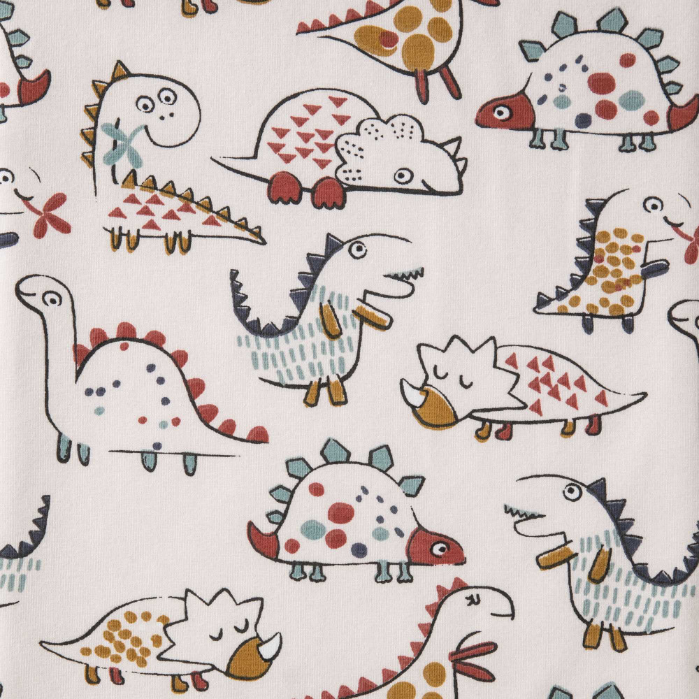 Dinosaurs on Cream Cotton Lycra Knit