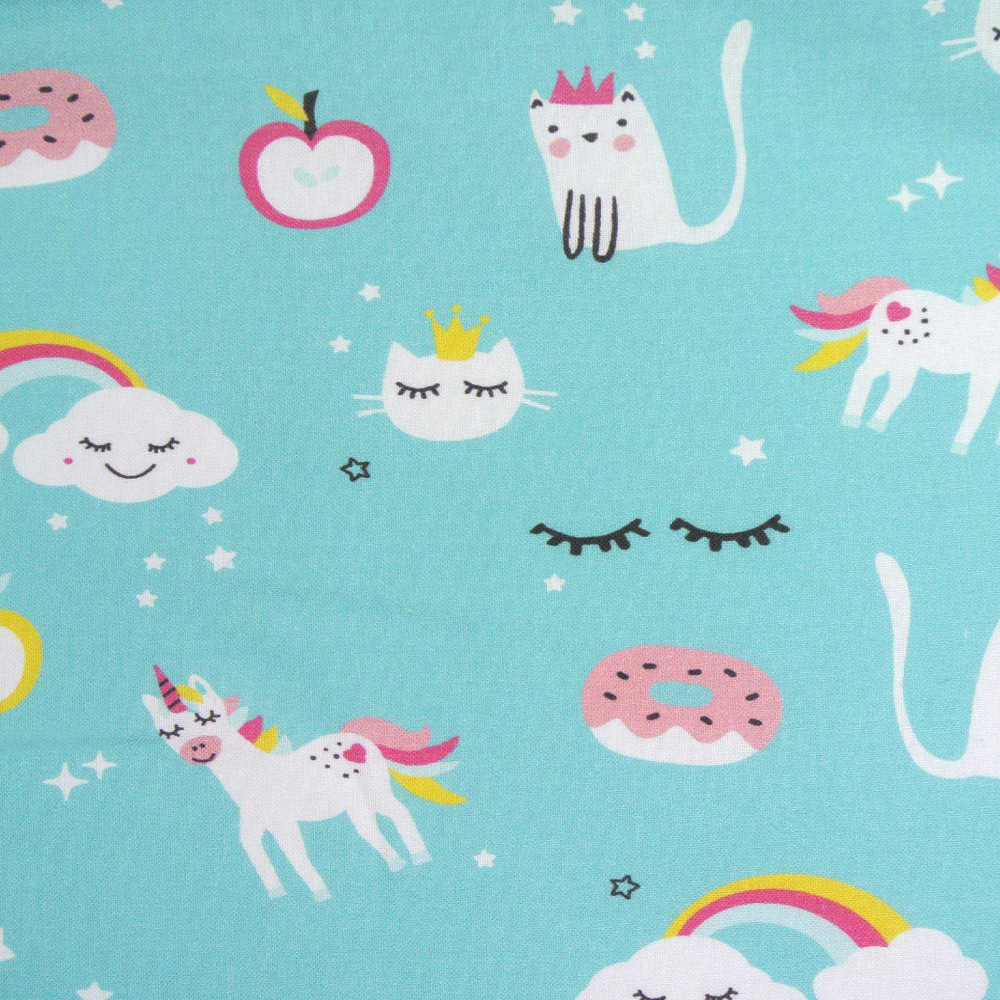 Unicorn Party on Cotton Lycra Knit