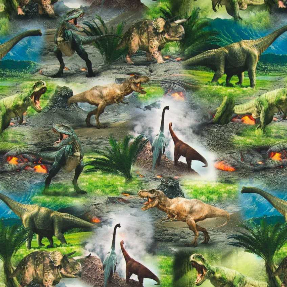 Prehistoric Dinosaurs Cotton Lycra Knit