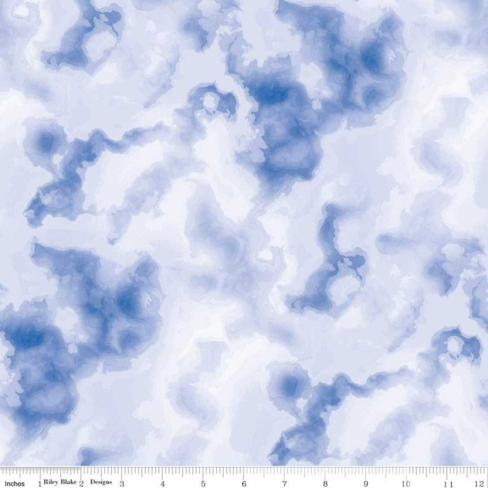 Riley Blake Indigo Tie Dye Cotton Lycra