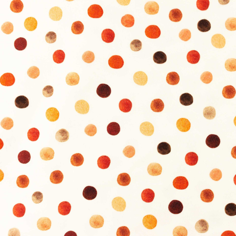 Autumn Polka Dots Cotton Lycra Knit