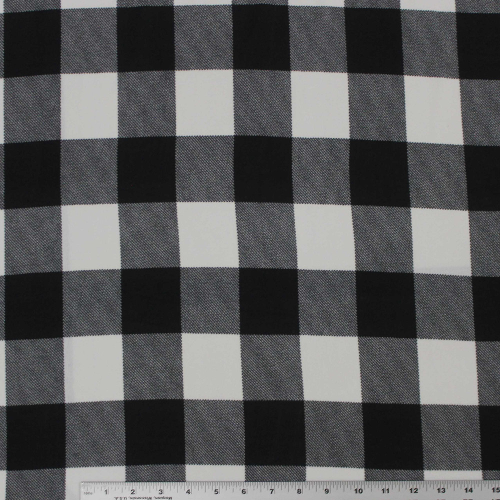 Black & White Plaid Hacci Sweater Knit