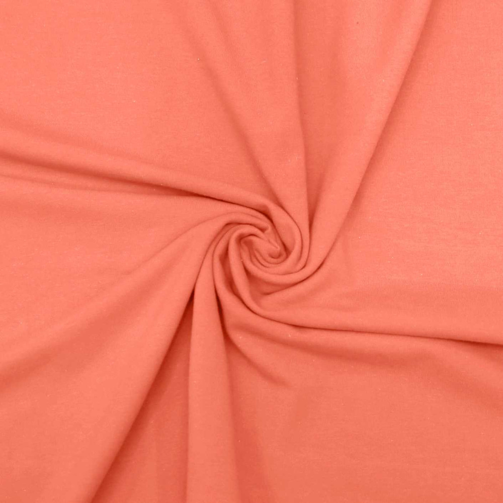 peach Dark Peach Cotton Lycra Knit Solid Essentials KnitFabric.com