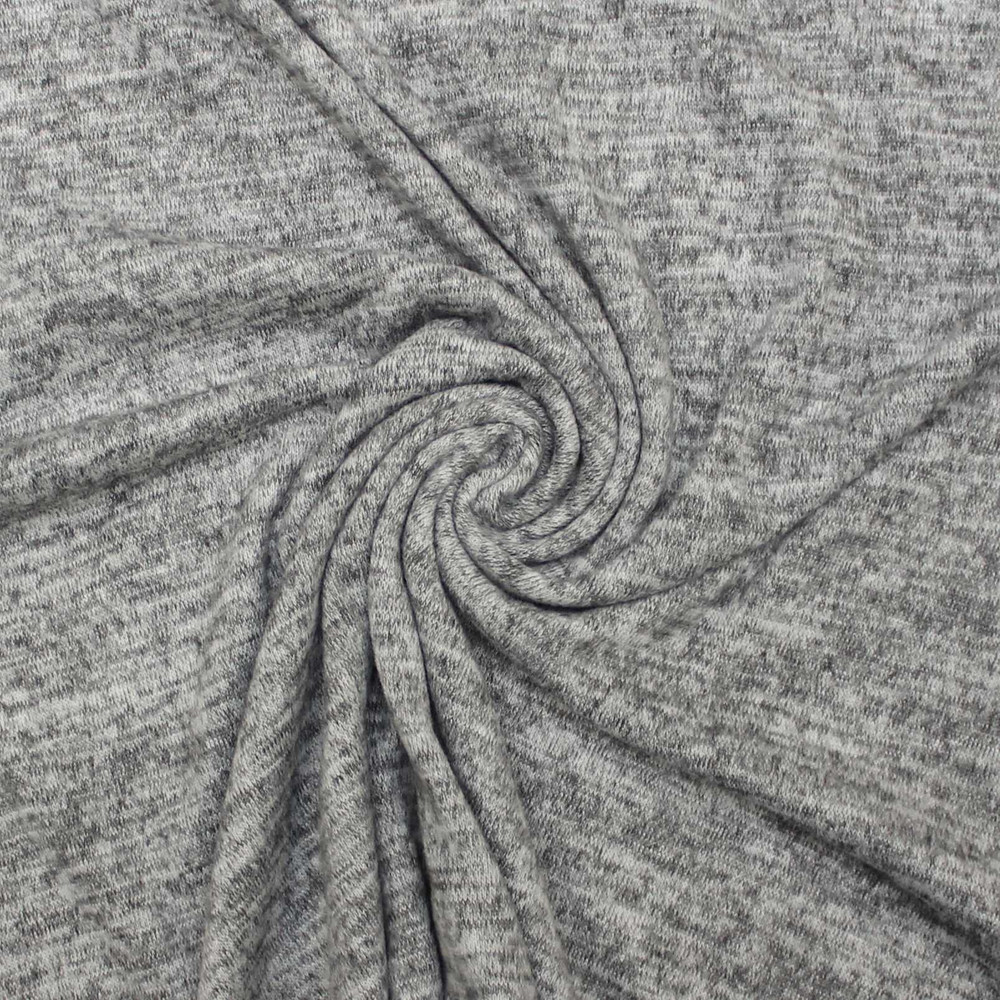 Heather Gray Brushed Hacci Sweater Knit Knit Basics KnitFabric.com