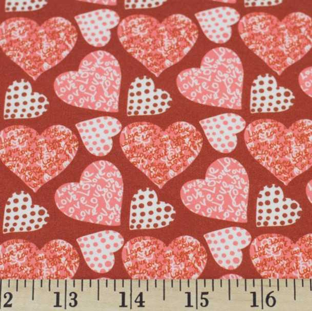 Love Hearts Double Brushed Poly